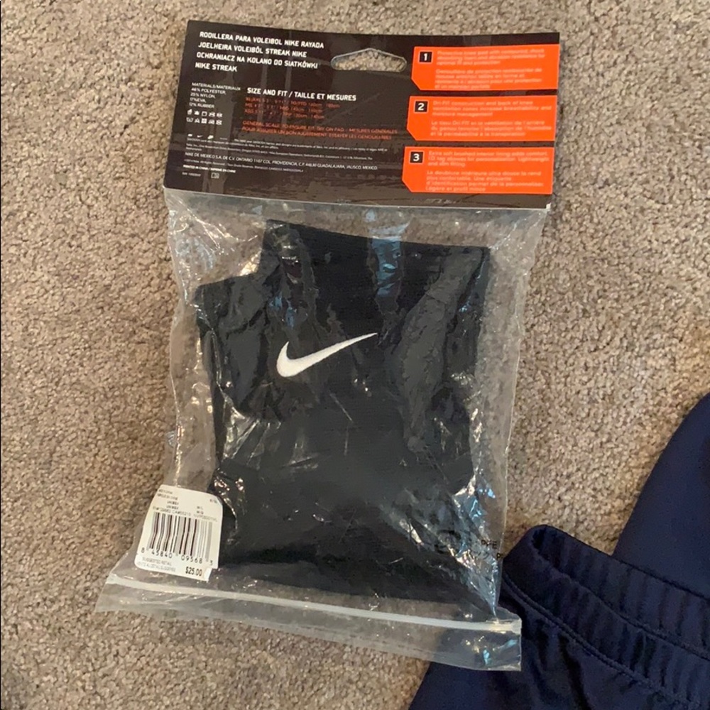 Asics Navy blue volleyball spandex and knee pads